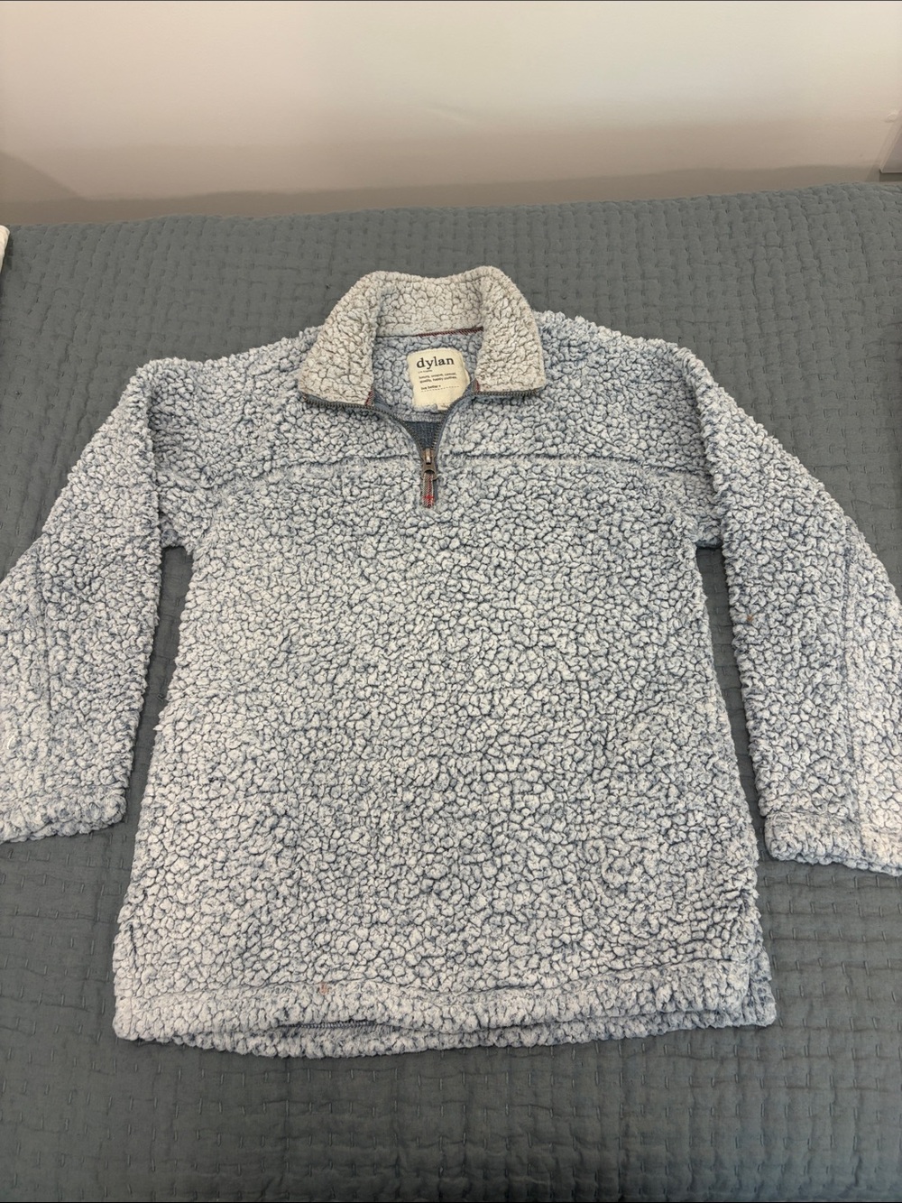 Sherpa Pullover by Dylan and
True Grit  Men's Light Blue Frosty Tipped Pile